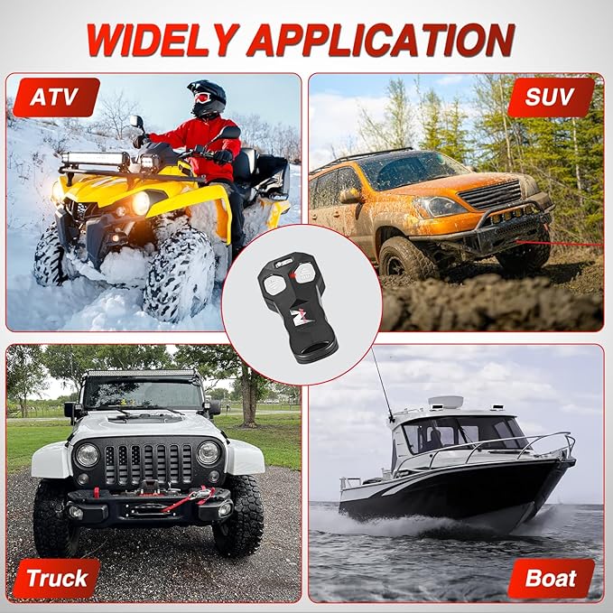Nilight 12V Electric Winch 13000lbs ATV Trailer Winches with Synthetic Rope Fairlead Wired Handle & Infrared Remote Waterproof Winch for Truck Offroad