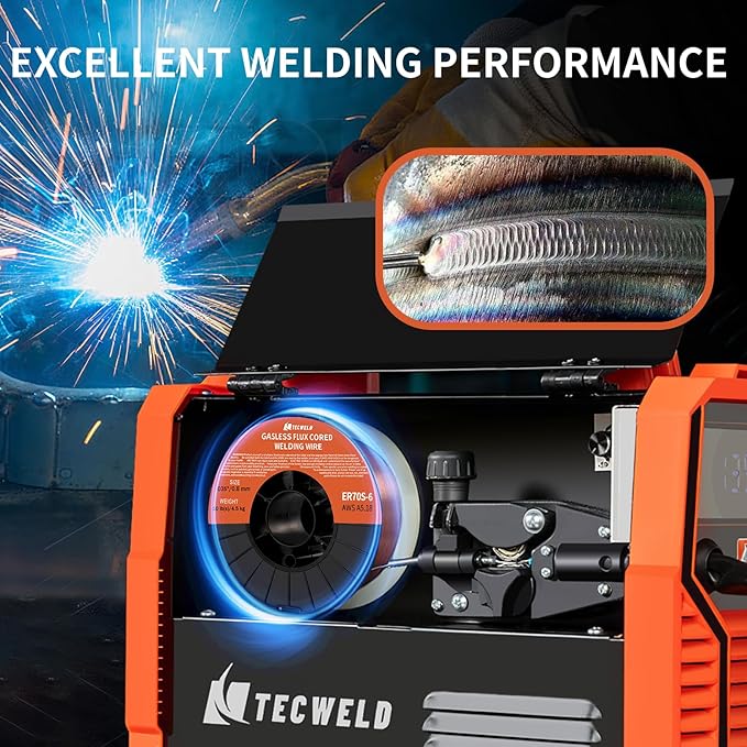 Solid MIG Welding Wire ER70S-6 0.35 Inch 10LB Spool - Low Spatter Carbon Steel Gas Shielded Wire with High Feedability ABS Spool for All Position Welding