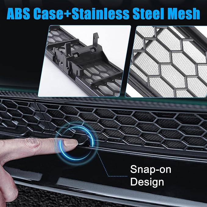 Front Grille Mesh Inserts for Tesla Model 3 2024, Grille Grid Inserts compatible with Tesla Model 3, Front Grille Mesh Inserts for Tesla Model 3 Accessories（High Ventilation)