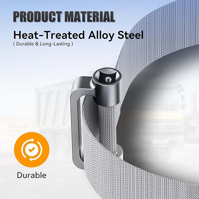 60200 Heavy Duty Strap Oil Filter Wrench, 1/2" Drive Web Strap Oil Filter Removal Tool, Fits Filters Up to 6.5" Diameter