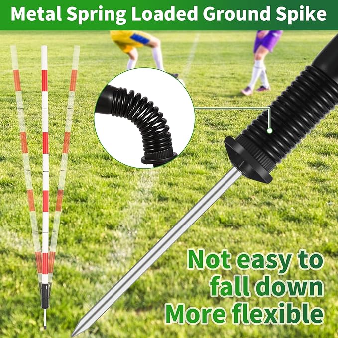 Tansheep Soccer Agility Training Poles Equipment with Bag, 6 Agility Poles with Spring, 3 Horizontal Sticks, Multifunctional Soccer Training Set for Kids Youth Adults