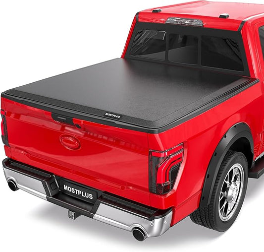 MOSTPLUS Roll-Up Soft Vinyl Truck Bed Tonneau Cover Compatible with 2015-2025 Ford F150 F-150 Long Bed On Top (8 FT Feed Bed)