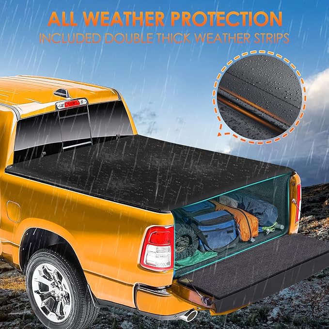 Nilight Soft Roll Up Truck Bed Cover Compatible with Ford F150 2004 2005 2006 2007 2008 2009 2010 2011 2012 2013 2014 6.5ft