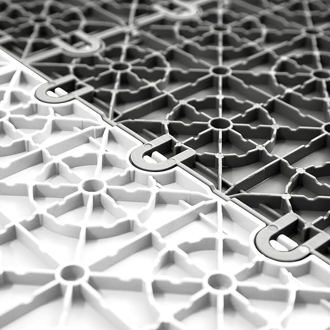 FlooringInc's Nitro 12"x12" Snap-Together Garage Flooring Tiles, Non-Slip Interlocking Plastic Floor Mat, Organization & Storage, Diamond Pattern, Arctic White, 1 Tile, 1 Sq/Ft