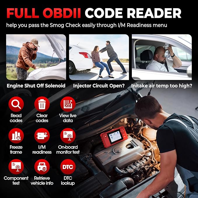 LAUNCH Creader VII+ V2.0 OBD2 Scanner, 2025 New Engine/Transmission/ABS/SRS Diagnostic Scan Tool With Oil Reset/Throttle Adaption/SAS Relearn, Check Engine Code Reader, Full OBD2, Lifetime Free Update