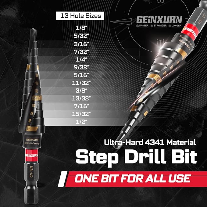 58Pcs Screwdriver Set Include 54Pcs Impact Screwdriver Bits Set, Mini Wrench, Step Drill, 1/4”Socket Adapter and Impact Bit Extension with Tool Box for Home Repairs DIY