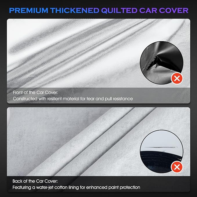 Car Cover Custom Fit for Toyota Tacoma 2005-2023,6 Layers Truck Cover Waterproof All Weather for Automobiles,Outdoor Full Exterior Cover,Rain, Sun, Wind Protection,Silver