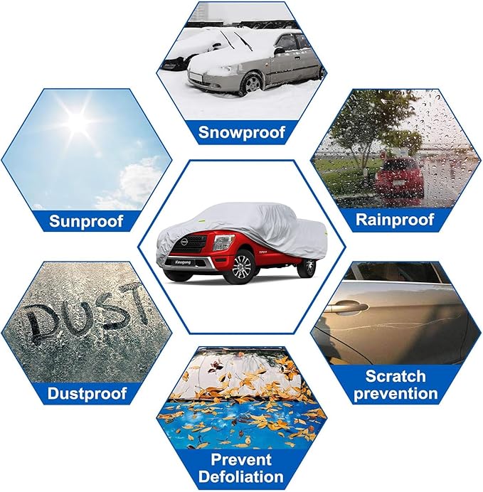 Truck Car Cover Waterproof Custom Fit Nissan Titan 2004-2024 (Access Cab/Double), Full Pickup Cover Outdoor Sun UV Rain Dust Protection.