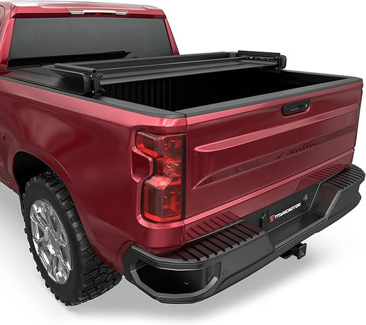 Soft Tri Fold Truck Bed Tonneau Cover Compatible for 2019-2024 2025Chevy Silverado/GMC Sierra 1500 Fleetside New Body Style 3-Fold 5.8FT 69.3Inch