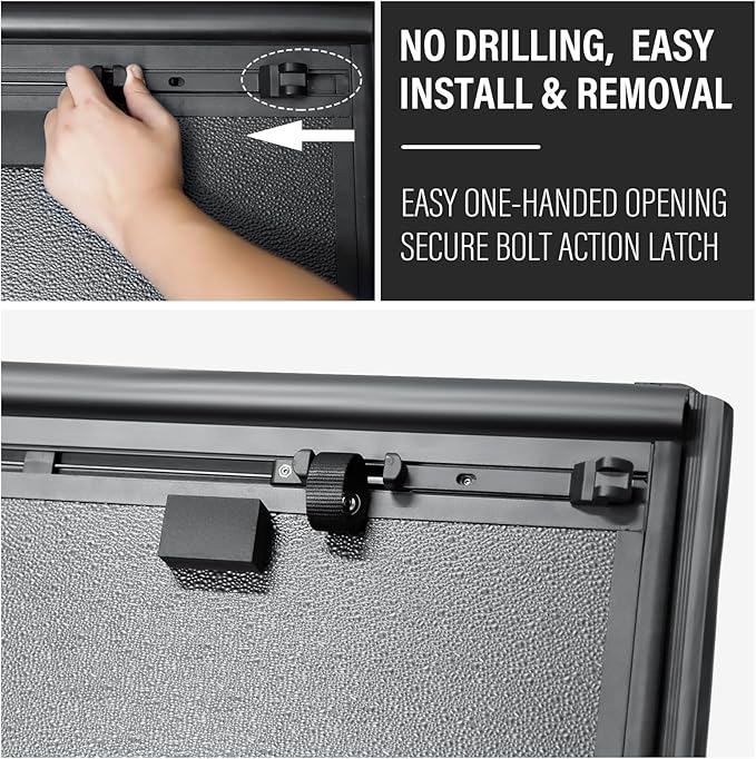 Hard Low Profile Quad-Fold Aluminum Truck Bed Tonneau Cover Compatible with 2005-2022 Nissan Frontier 5ft Bed (60")