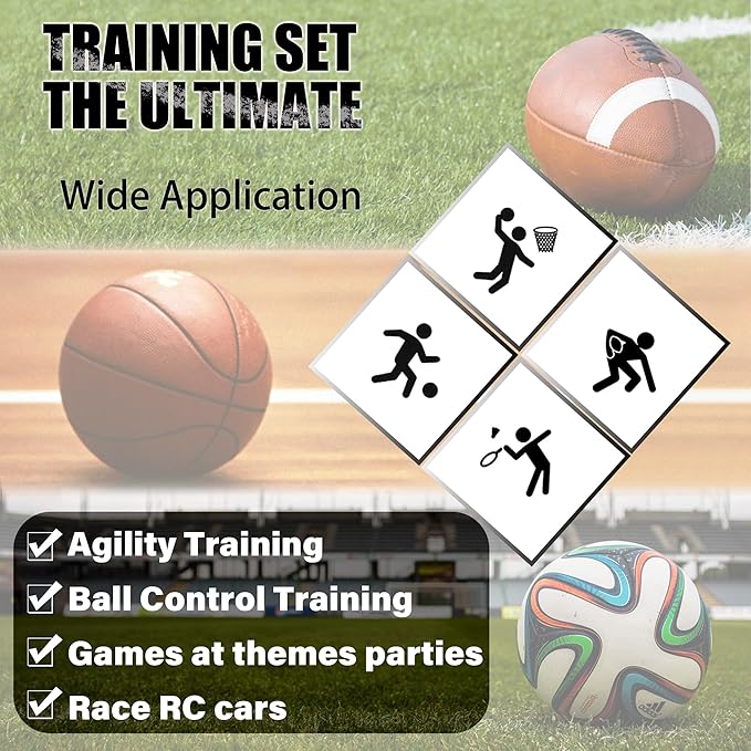 12 Pcs Sports Training Cones 9 Inch Agility Plastic Skating Marker Cones with Carry Bag for Kids Football Basketball Practice