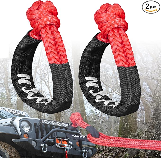 Soft Shackle,Synthetic Soft Shackle 0.8" X 24" Light Weight (56,000 LBS Breaking Strength) with Extra Sleeves for ATV Sailing SUV Off Road Towing