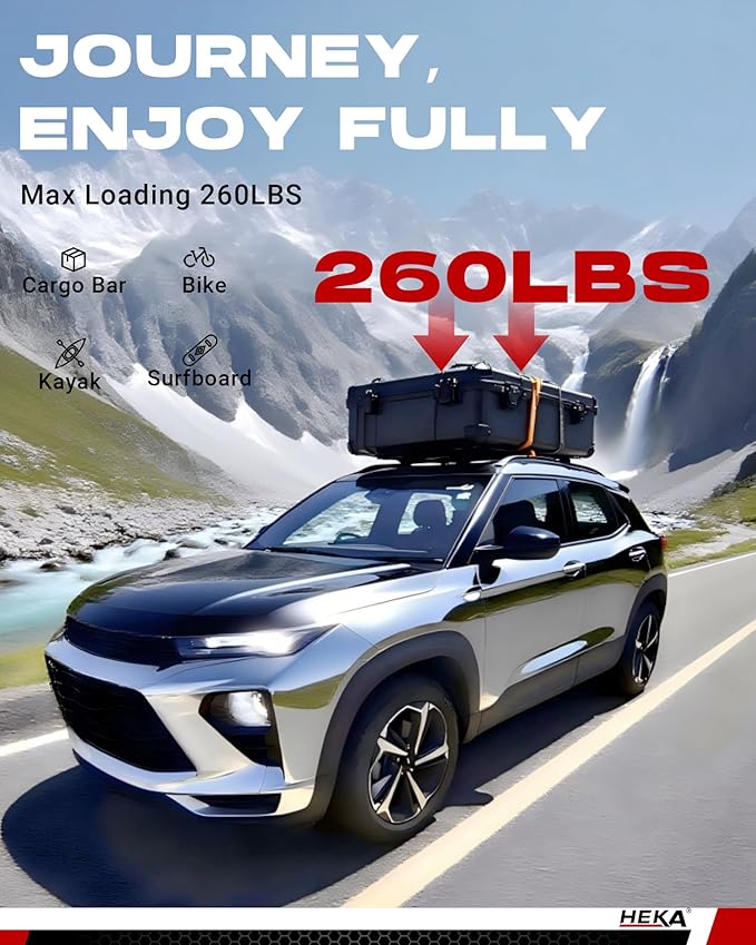 260lb Roof Rack Cross Bars Fit for Chevy Trailblazer 2021-2026 L LT ACTIV RS with Side Rails Heavy Duty Aluminum Cargo Carriers Bikes Surfboards Kayaks