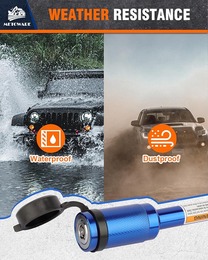 METOWARE Trailer Hitch Lock, Tailer Receiver Lock Fits Class III/IV, 2", 2-1/2" Hitch Receiver with 5/8" Dia Pin and 8 Rattle Rubber O-Rings, for Trailer, Truck, Car, Boat (Blue)