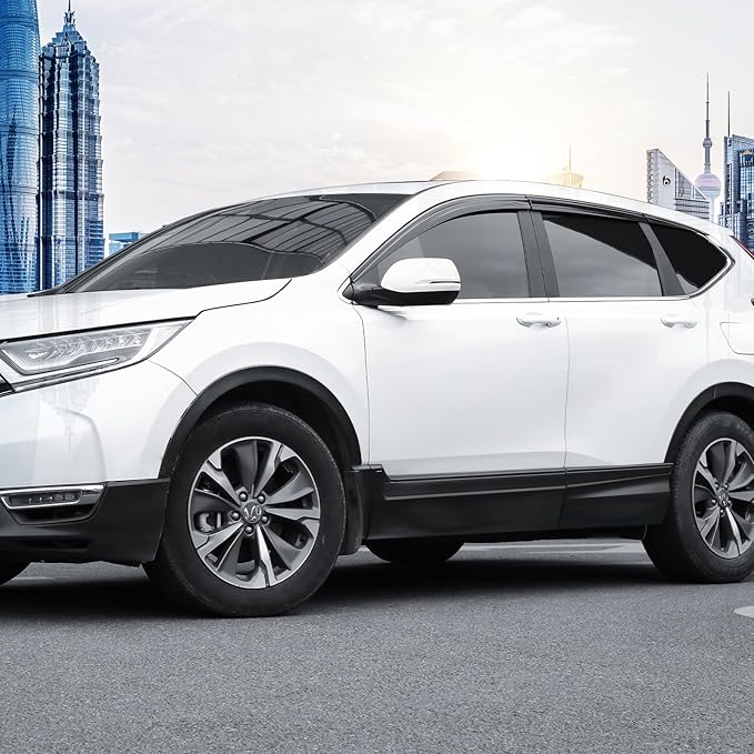 ACLONG Black Rain Guards Fit for Honda CR-V (CRV 2017 2018 2019 2020 2021 2022 Tape-On Side Shatterproof Window Visor, Window Deflectors, Rain Visors, 6-Piece Set