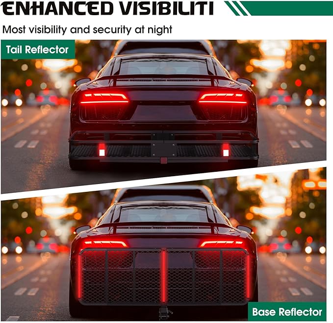 FORWODE 550 LBS Hitch Mount Cargo Carrier Basket, 60"x24"x6" Folding Hitch Cargo Carrier Rack + Waterproof Cargo Bag 20 Cubic Feet(58"x24"x24")