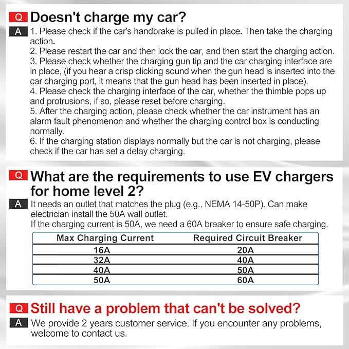 SubSun Tesla Level 2 Charger 50Amp,240V Portable EV Charging for All North American EVs Includes J1772 and Tesla, 25FT EV Charging Cable with NEMA 14-50 Plug (with Tesla Adapter)