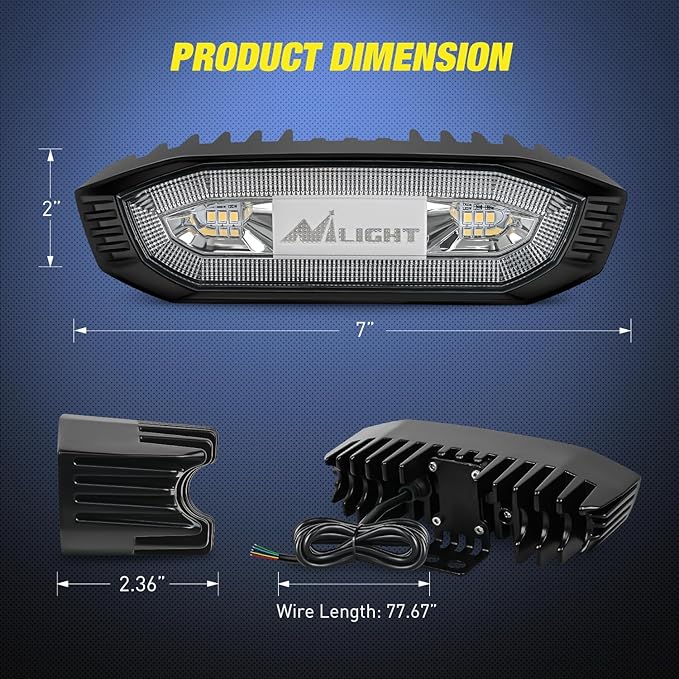 Nilight UTV LED Chase Brake Light Universal 1.75”-2.0” Roll Bar Mount Running Strobe Reverse Cargo Lights for ATV Can-Am Polaris RZR Dune Buggy Golf Cart Boat