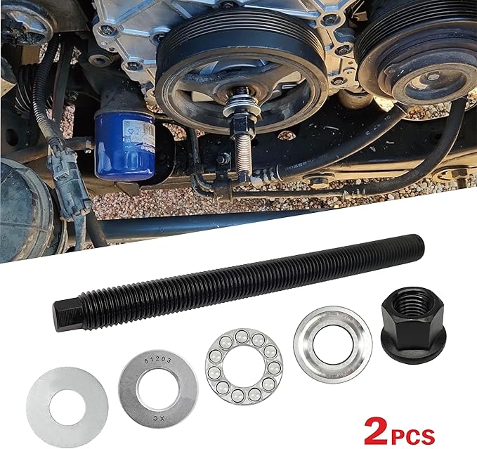 LS Harmonic Balancer Installation Tool, Crank Pulley Install Tool 551141, Compatible with GM 1997-UP V8 LS1 LS2 LS3 LS4 LSX LSA LS6 LQ4 LQ9, with Thrust Bearing & Wrench Flats