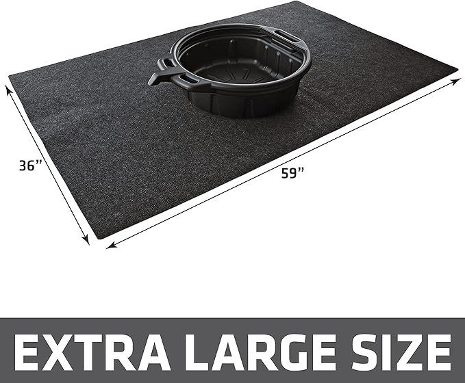 Drymate XL Oil Spill Mat (36" x 59"), Premium Absorbent Oil Pad, Reusable, Washable, Durable, Waterproof Backing Contains Liquids, Protects Garage Floor Surface (USA Made)