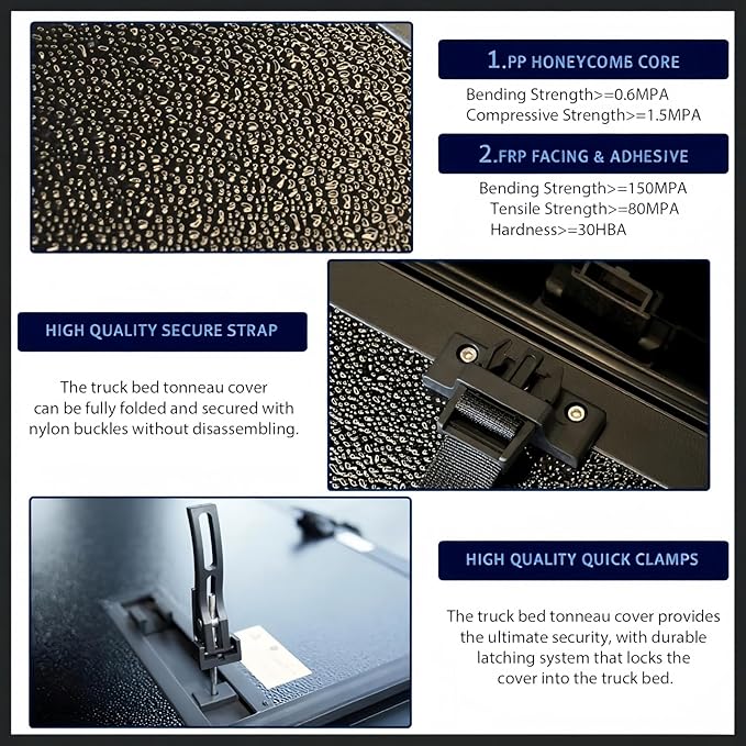 Perfit Liner 6.5 FT Bed FRP Hard Quad-Fold Tonneau Cover for 2015-2025 Ford F-150 Styleside/Fleetside Truck Cargo Topper, Hardtop (Not for Flareside/Stepside)