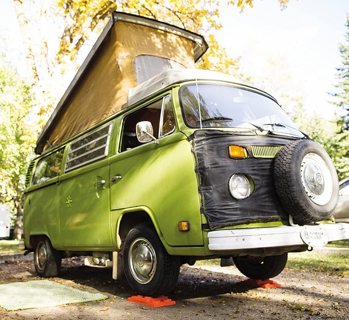 Tri-Lynx Lynx Levelers RV/Trailer/Motorhome/Vanlife interlocking Leveling Blocks with Nylon Storage Bag for most Leveling and Stabilizing functions. 10 Pack, Orange, 00015, Made in USA.