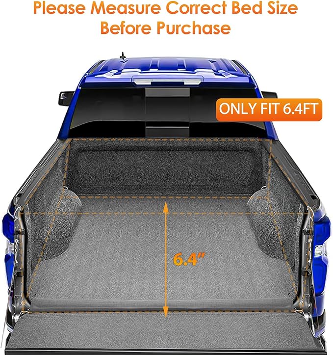 Nilight Soft Roll Up Truck Bed Tonneau Cover Compatible with Ram 1500 2009 2010 2011 2012 2013 2014 2015 2016 2017 2018,6.4ft