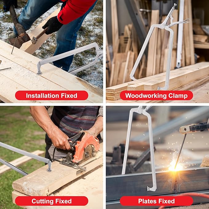 MAXPOWER 24-inch C Clamp Locking Pliers, Large Locking C Clamp with Grip Swivel Pads, MAX Jaw Capacity Up to 10"