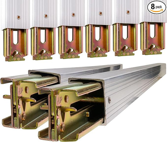 US Cargo Control E Track Load Bars 93"-103" (8-Pack), 2,200 LBS Working Load Limit, Adjustable Aluminum Load Bars for Semi Trailers & Box Trucks, Shoring Beam or Decking Beam with Side Flat Latch