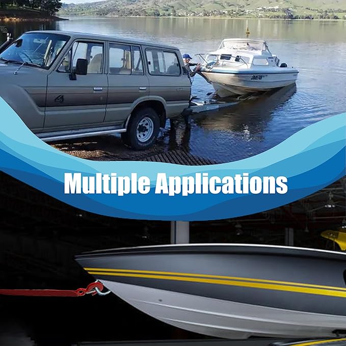 Heavy Duty Boat Trailer Winch Strap with Hook - 2" x 20' - 10,816lbs Breaking Strength, Hand Crank, Automotive Towing