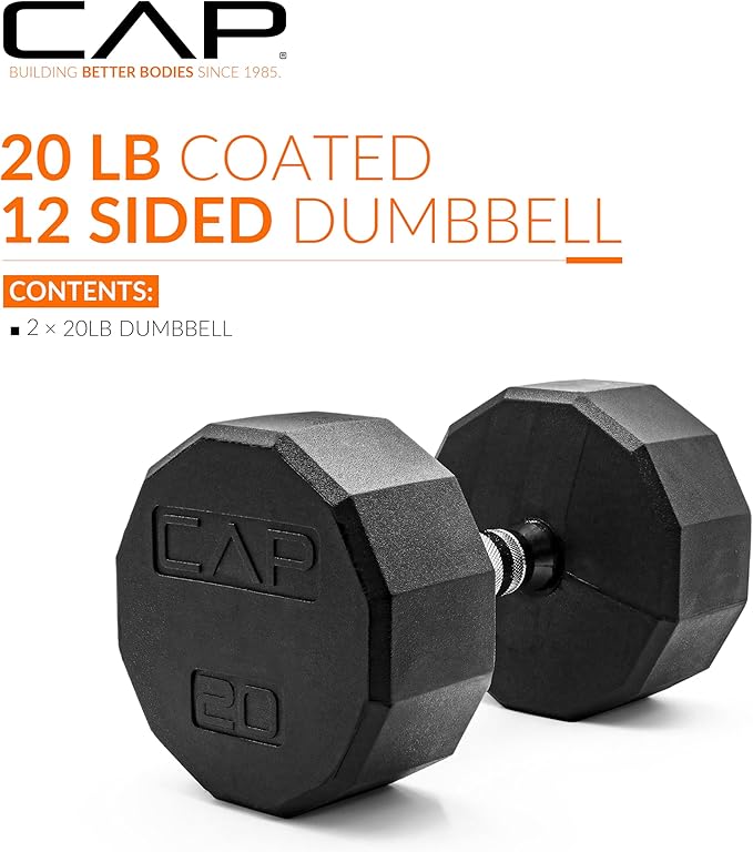 CAP Barbell Coated Dumbbell Weight | Multiple Options Pairs & Sets
