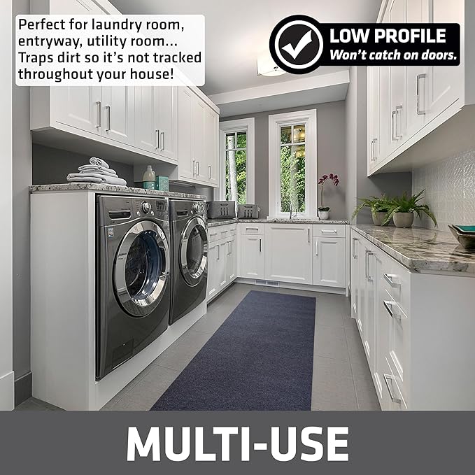 Drymate Garage Floor Runner Mat, (18' x 2'6"), Protects Surfaces, Absorbent, Waterproof, Slip-Resistant, Quick Dry Carpet Fabric, Trimmable & Washable (USA Made) (Charcoal)