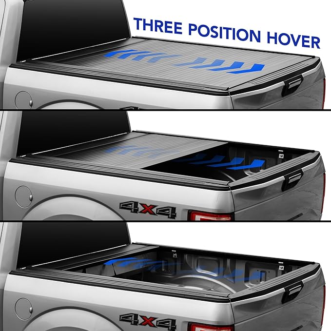 X XCOVER Retractable Hard Truck Bed Tonneau Cover Fits 2022-2025 Toyota Tundra 5'6" Bed, w/wo/Track, Aluminum Panel Waterproof, Full Access to Truck Bed, Easy Open & Close