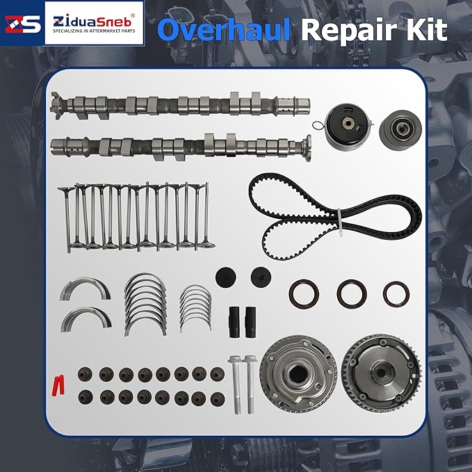 1.8 2Pcs Intake&Exhaust Camshaft Timing Belt Kit With VVT Gear Valves Bearings Kit Fit For Chevrolet Cruze Sonic Cruze Limited 1.8L L4 2011-2018 55571921 55571923 TCK338 TB338