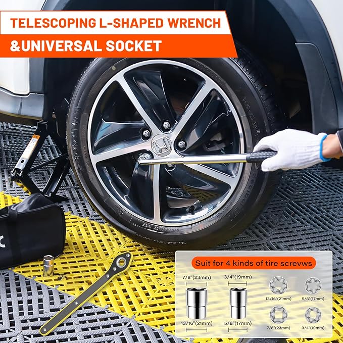 IMAYCC Car Jack Kit 2.5 Ton, Universal Scissor Car Jack, Portable Tire Changing Kit for Car SUV MPV