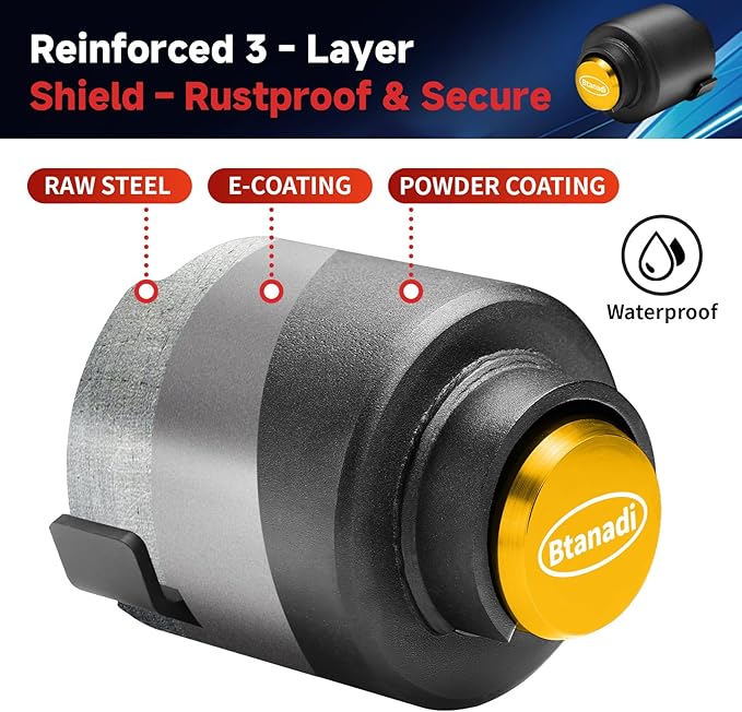 Trailer Lock Fits 2 5/16 Inch Coupler, Upgraded Heavy-Duty Steel Hitch Lock, Anti-Theft & Pry-Resistant for RV, Boat, Cargo Trailer (Yellow)