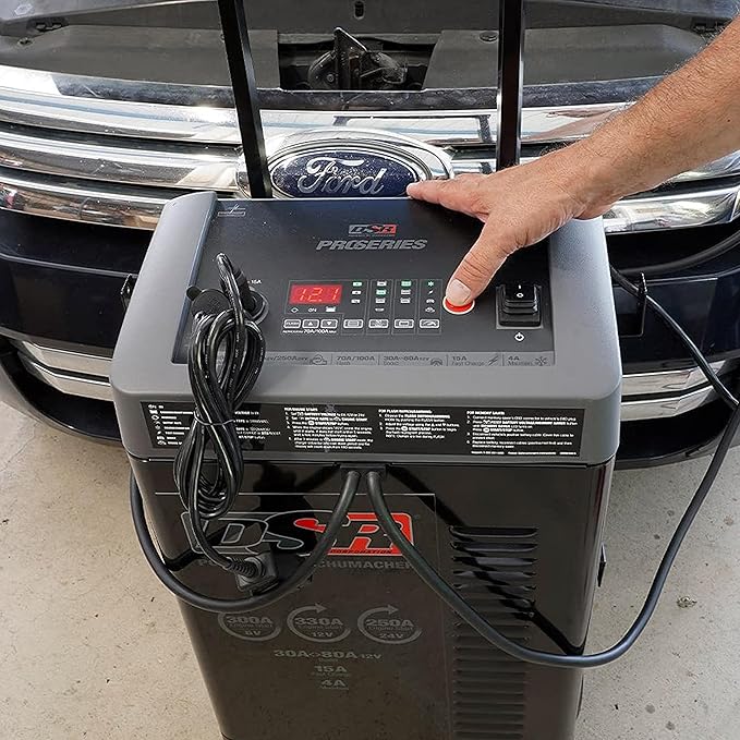 Schumacher Electric DSR ProSeries 6V / 12V / 24V Automatic Battery Charger & Engine Starter - 330A Heavy Duty Engine Starter - Truck, SUV & Boat Compatible - Fully Automatic - DSR124