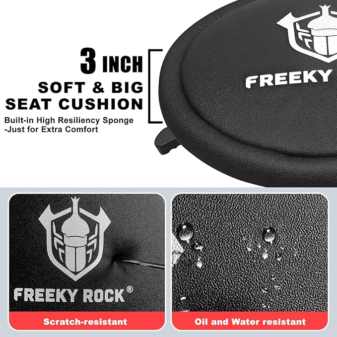 Rolling Shop Stool with Wheels, Heavy Duty Garage Work Mechanic Stool, Adjustable Height 22.44"-28.94", 360°Swivel Rolling Chair with Tool Tray Storage, 330 LBS Capacity, Red