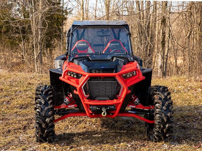 SuperATV Black Ops 3500 LB Winch and Winch Mounting Plate for 2018-2021 Polaris RZR XP Turbo S / 2019-2021 RZR XP 4 Turbo S (For use with NO Bumper)