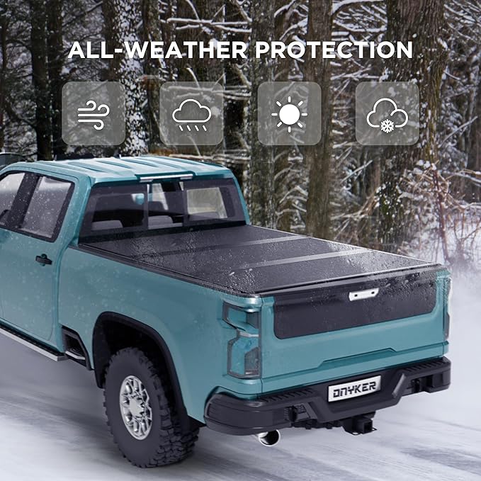 Hard Tri Fold Truck Bed Tonneau Cover Compatible with Chevy Silverado GMC Sierra 1500 New Body Style 2019-2025,Fits 5.8 ft Bed