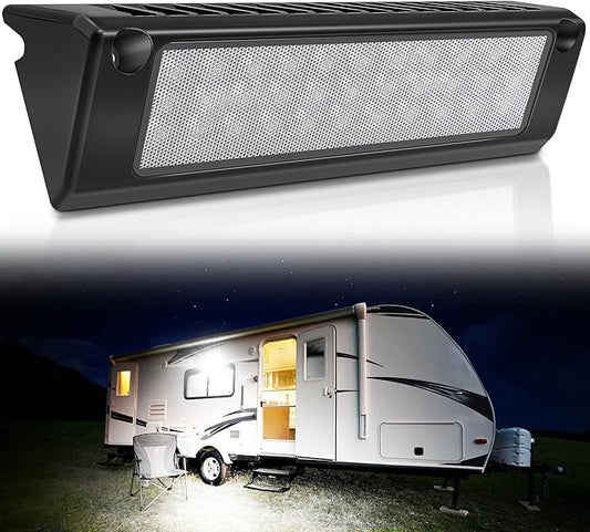 LED RV Exterior Porch Utility Light Waterproof 10-30V DC Low Current 9" Lighting Fixture 54W 2000LM Aluminum Base led Scene Lighting for RV, Trailer, Camper(6000K Nature White)