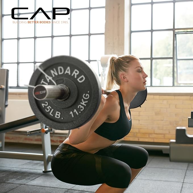 CAP Barbell 2-Inch Olympic Cast Iron Plate Weight Set | 75-285 lbs | Multiple Options