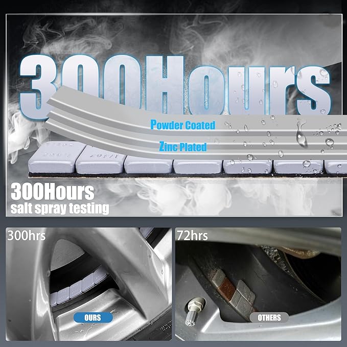 1/4 Oz Stick on Wheel Weights (1box，288pcs,72oz),Gray Adhesive Backed Wheel Weights for Cars, Trucks, SUVs, Motorcycles