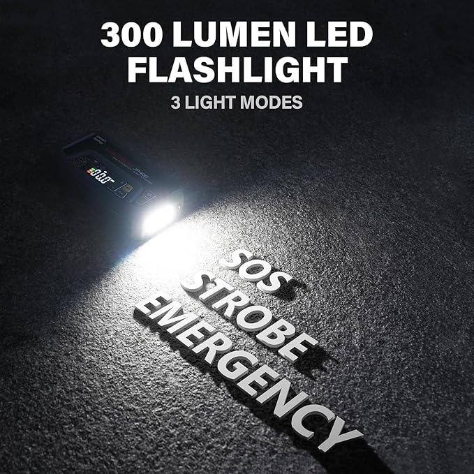 LOKITHOR JP400 Jump Starter with Air Compressor, 2500A 12V Battery Jumper Starter Portable (8.5L Gas/6.5L Diesel) with 150PSI Tire Inflator Portable Air Compressor, LED Light, ConnectMax Tech