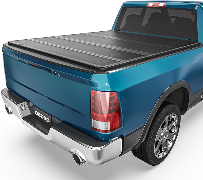 OEDRO Quad Fold Hard Truck Bed Tonneau Cover Fit for Dodge Ram 1500 Classic 2002-2023, Fits for Dodge Ram 2500 3500 2003-2025 with 8ft Bed w/o Ram Box, Black