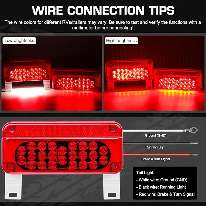 LINKITOM RV Camper Trailer Tail Light Kit, Super Bright Brake Stop Turn Reverse Tail License Marker Exterior Porch Utility Lights for Utility Trailer Camper RV