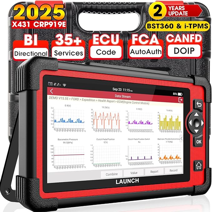 LAUNCH X431 CRP919E OBD2 Scanner, 2025 Bidirectional Scan Tool As CRP919EBT, ECU Code, 35+ Services, Active Test, All System Diagnose, CANFD & DOIP, FCA SGW, Android 10.0, 160+ Brands, 2 Year Update