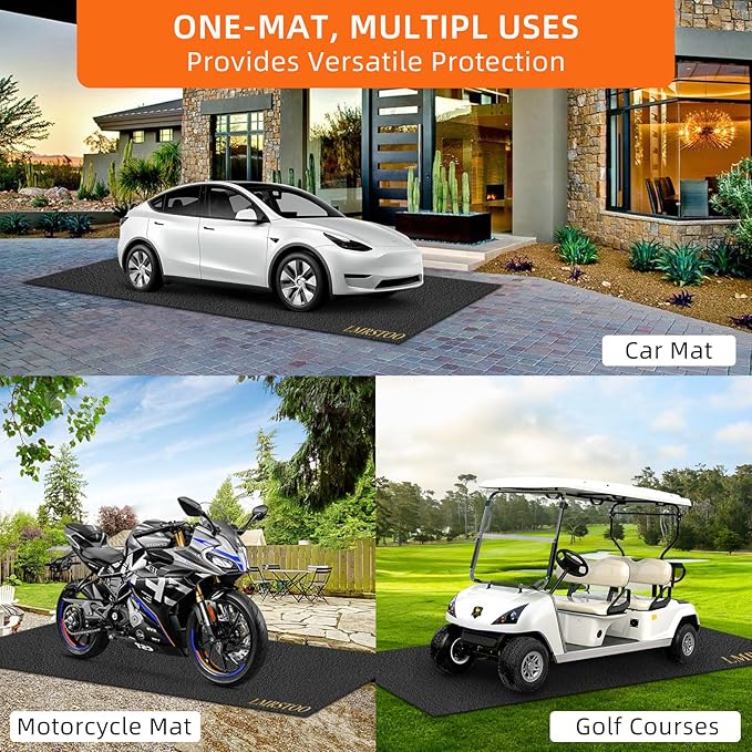 17 x 7.4 Ft Premium Maintenance Mat Oil Spill Garage Floor Mat for Under Car, Reusable, Washable, Durable, Waterproof Backing Absorbent Mat Protects Floors（PE）