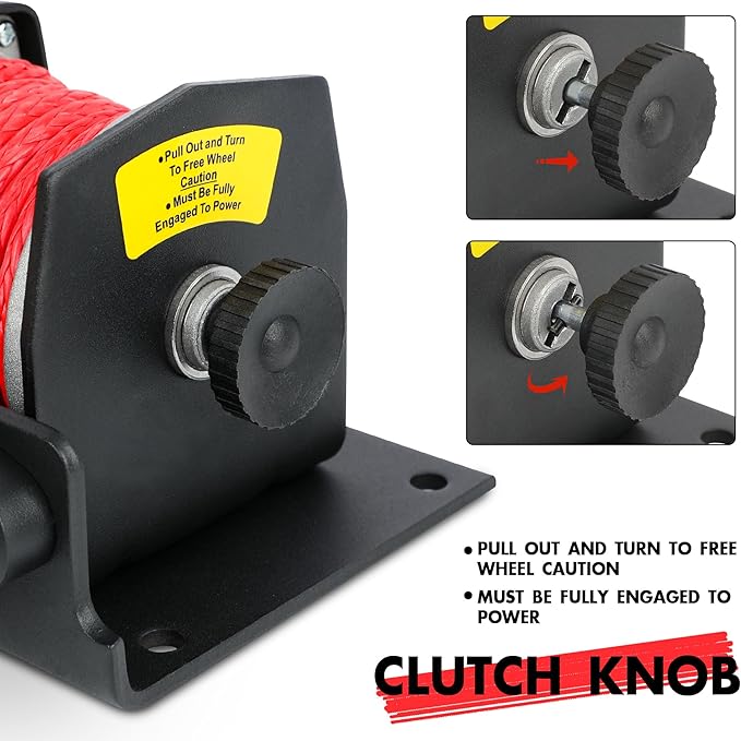 2500lbs Electric Winch 12V Synthetic Rope Nylon Towing Winches for ATV UTV Boat Trailer