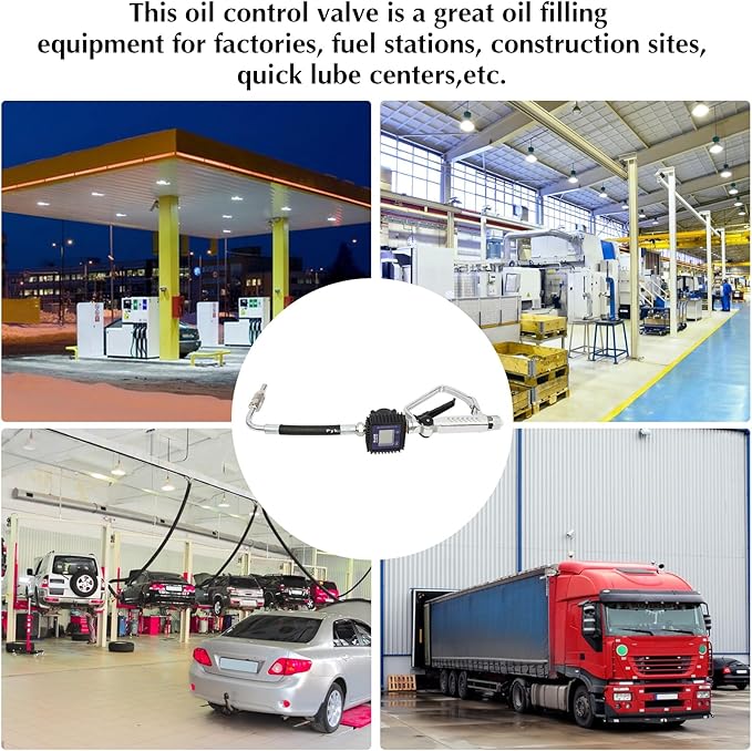 Heavy Duty Air Operated Oil Transfer Pump Digital Petrol Motor Oil Fluid Dispenser Pump Control Valve Meter Nozzle (US Stock)